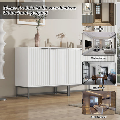 Moderne Sideboard Kommode mit 2 Türen in Vakuum-Formgebung, Standschrank Lagerung Schrank mit Metallgriffen und Rahmenbeinen, geeignet für Wohnzimmer, Flur und Esszimmer