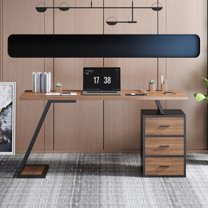 Bürotisch Arbeitstisch Ablage Basteltisch Industrial Schreibtisch 138.5cm mit 3 Schubladen