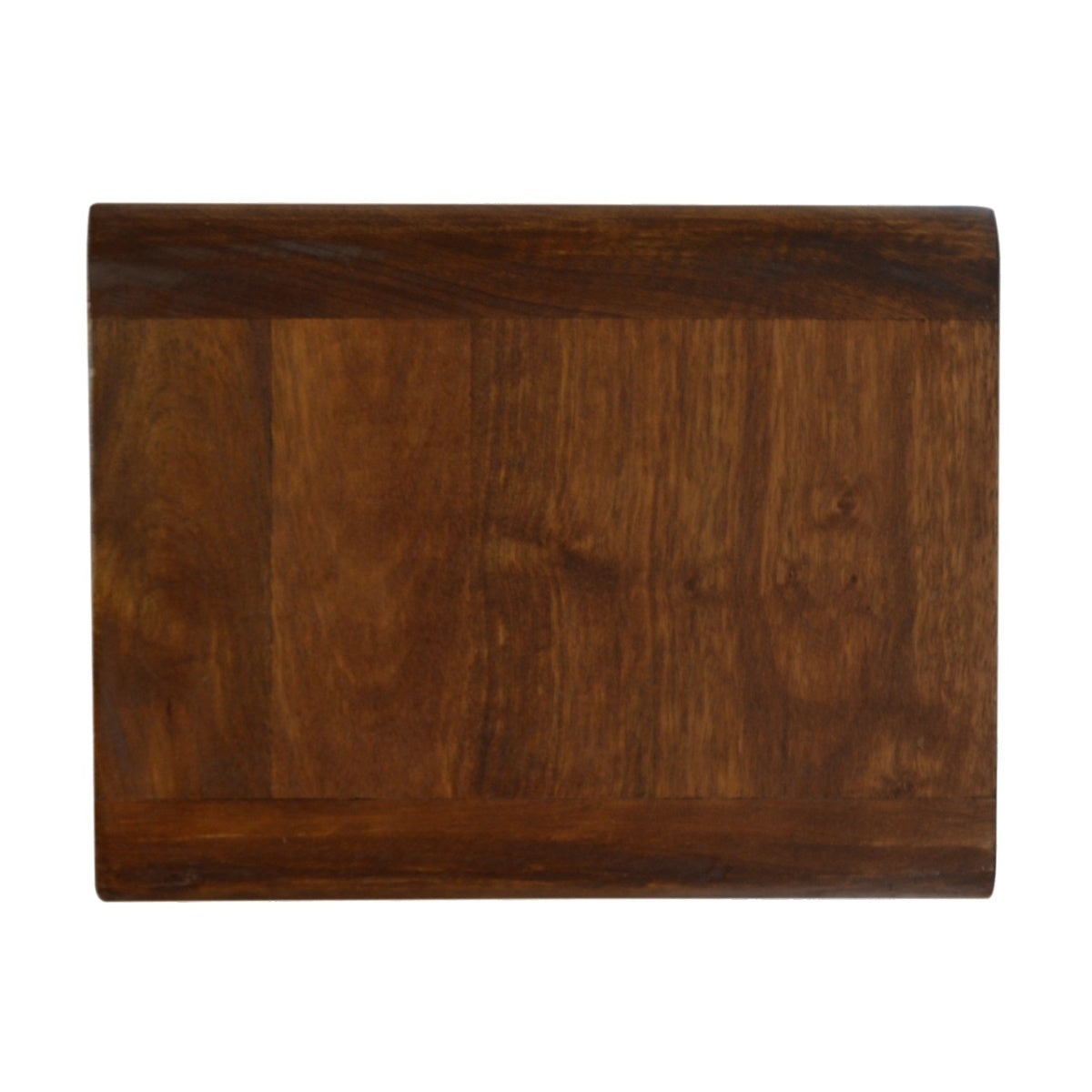 Schwebender Nachttisch aus massivem Mangoholz – Kastanienbraun, Curved Design, 1 Schublade & Fach, Handgefertigt, Fertig montiert, 45x32x25 cm