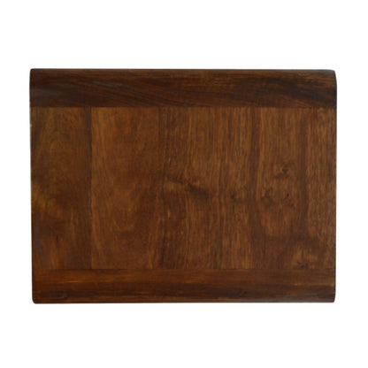Schwebender Nachttisch aus massivem Mangoholz – Kastanienbraun, Curved Design, 1 Schublade & Fach, Handgefertigt, Fertig montiert, 45x32x25 cm