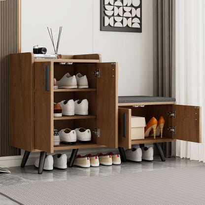 Moderner Schuhbänke mit Holzmaserung, Schuhschrank