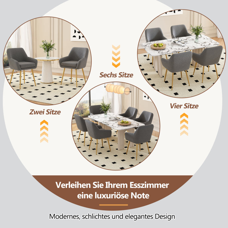 2 St Moderner, abnehmbaren Kissen für Küchen und Esszimmer, Grau