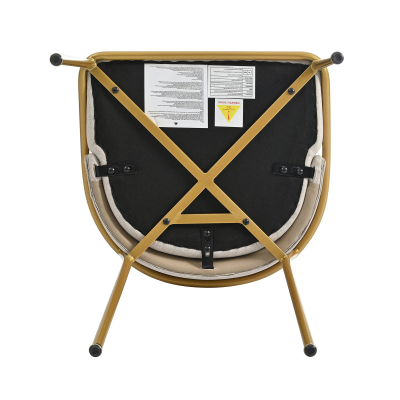 2 St Moderner Stuhl, Ideal für Wohnzimmer, Offene Bürofläche, Esszimmer, Beige+Khaki