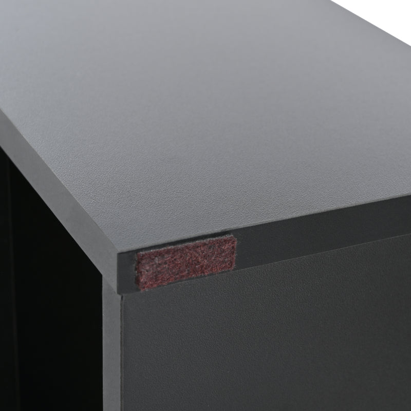 Moderner Couchtisch 105 x 60 x 40,5 cm – Schwarz-Weiß-Design mit hochglänzender Oberfläche, Schublade und 4 offenen Fächern