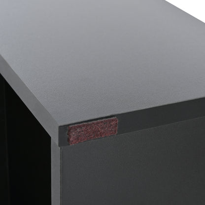 Moderner Couchtisch 105 x 60 x 40,5 cm – Schwarz-Weiß-Design mit hochglänzender Oberfläche, Schublade und 4 offenen Fächern