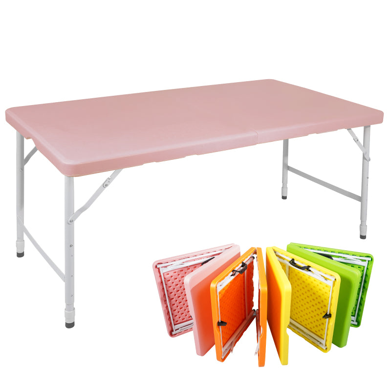 180cm Portable Heavy Duty Folding Table with Handle, Foldable Table, Multi-Functional Fold up Table for Camping Picnic Parties Indoor/Outdoor, Capacity Weight 135KG (White)
