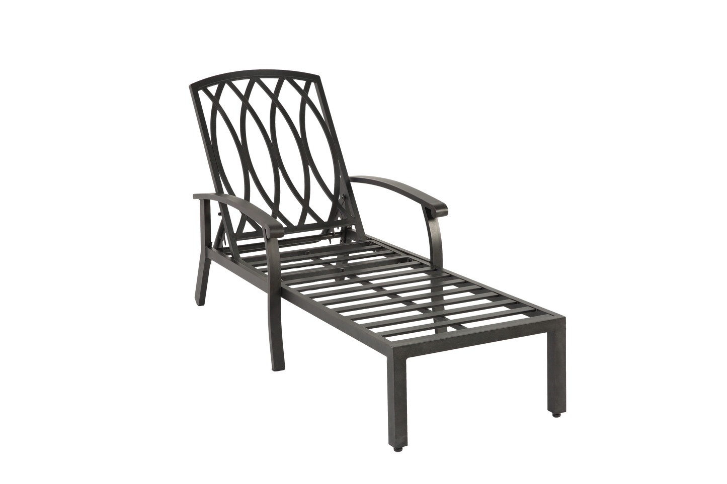 Lounge Patio Chair with Cotton Cushion, Adjustable Reclining Rust-Resistant Aluminum  Poolside Chaise Lounge Furniture, Waterproof Blue Cushion (1pc)