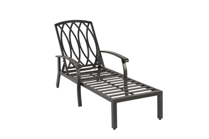 Lounge Patio Chair with Cotton Cushion, Adjustable Reclining Rust-Resistant Aluminum  Poolside Chaise Lounge Furniture, Waterproof Blue Cushion (1pc)