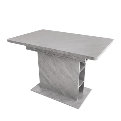 Ausziehbarer Esstisch, L110/130*W70*H75, Esstisch mit Stauraum, Betonoptik