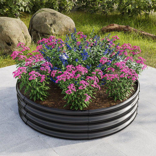 Verzinkt erhöhte Gartenbett, Pflanzer erhöhte Gartenbetten im Freien, Runde Freiheit erhöhte Gartenbetten für Gartenbau Gemüse, Früchte, Blumen