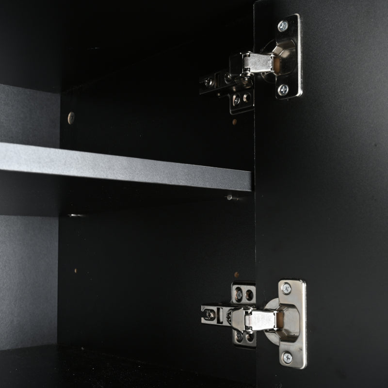 Schwarzes TV-Schrank, 190 cm(L) x 38 cm(W) x 48 cm(H), goldene Tischbeine