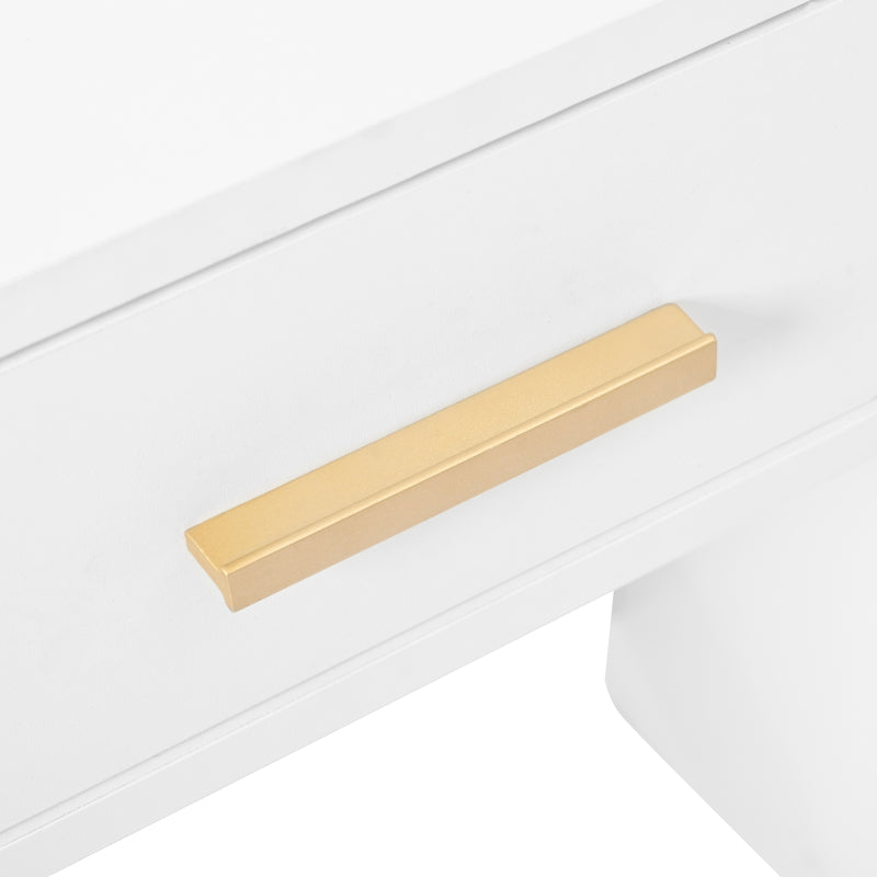 Große Schminktisch mit verstellbaren LED-Beleuchtung und Steckdosen, für das Schlafzimmer, Weiß