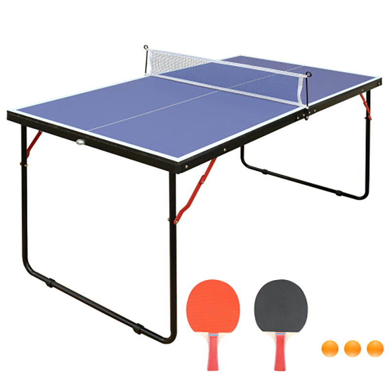 137.2cm/4.5FT Foldable Table Tennis Table, Portable Ping Pong Table Set with Net, 2 Table Tennis Paddles and 3 Balls Indoor & Outdoor Games Easy to Store