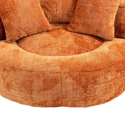 Lazy Sofa Durable Komfort Lounger hohen Rücken Sitzsack Stuhl Couch mit drei Kissen für Erwachsene und Kinder, Indoor & Outdoor, Single Gaming Sofa Stuhl für Schlafzimmer, Büro (Orange Chenille)