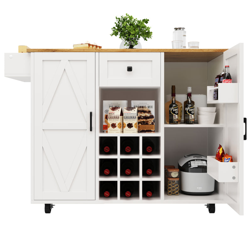 Moderne Kücheninsel, Küchenschrank, buffetschrank, Speisewagen mit Holzmaserung, buffetschrank, Multifunktionale Esstisch mit Speicherraum, Speisewagen mit Snackregalen und Stretchfunktionsschränken