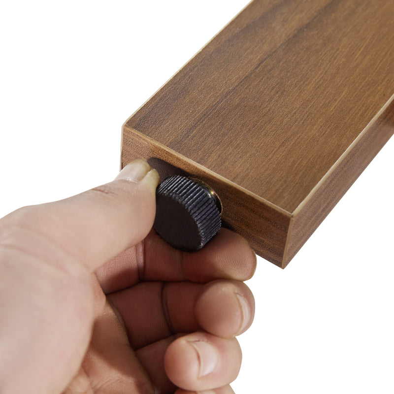 Ausziehbarer Bartisch mit Stauraum(110-124×78×97.5cm), für 2-6 Personen, Kücheninseln mit 2 Schubladen, 2 seitliche offene Regale und eingebaute Steckdose,Tischplatte aus weiß marmoriertem MDF,Braun