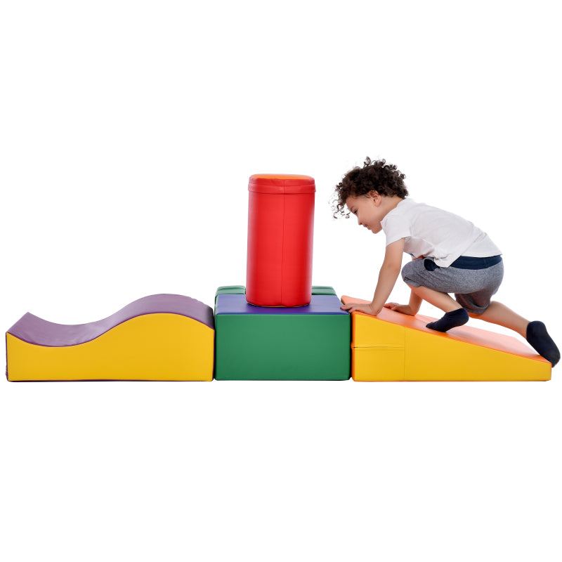 6 TLG Riesenbausteine zum Toben & Klettern Großbausteine für Kinder. Treppe und Rutsche für Kinder - Spielzeug zum Klettern, Rutschen und Krabbeln. im Vorschulalter & Babys Softbausteine, bunt.