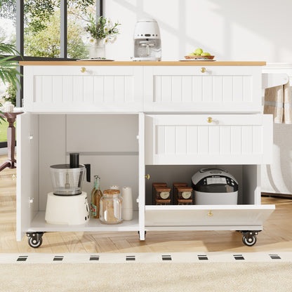 Moderne Kücheninsel, Küchenschrank, buffetschrank, Speisewagen mit Holzmaserung, buffetschrank, Multifunktionale Esstisch mit Speicherraum, Speisewagen mit Stretchfunktionsschränken, weiß