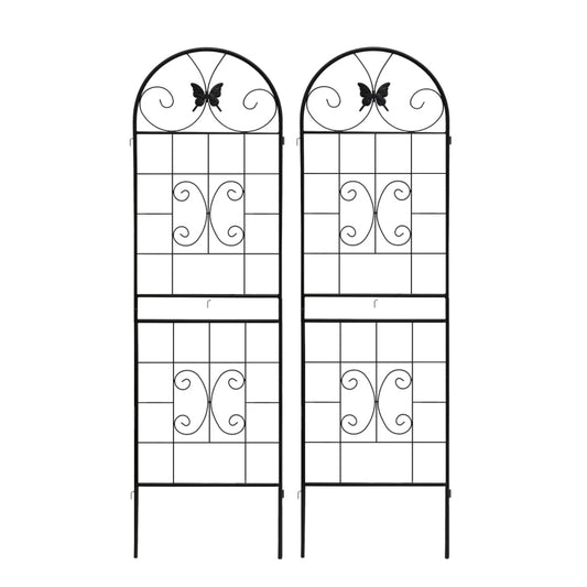 Metall Garten Gitter, 2 Pack Metallgitter für Kletterpflanzen, Indoor / Outdoor Pflanze Gitter für Topfpflanzen, Hauspflanzen, Kletterreben, Blumen und Gemüse, Rasen Garten Zaun Dekor Bildschirm