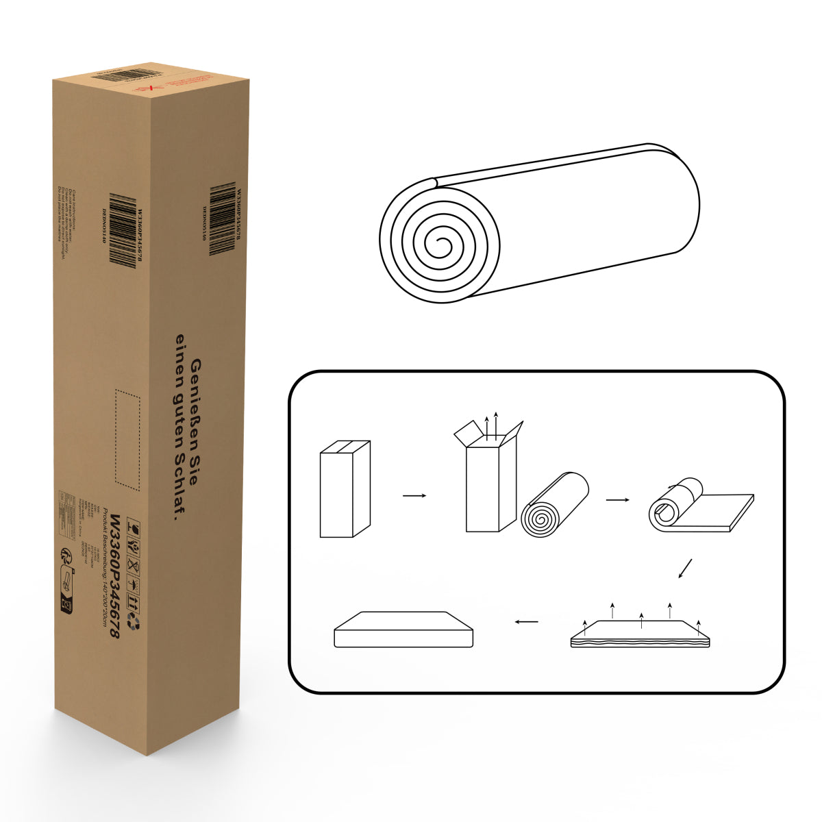 Schaummatratze 90x200 cm, Wendbar H3/H4, 20 cm hoch, Öko-TEX zertifiziert