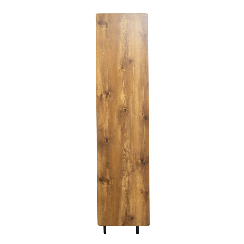 Sideboard, Hochschrank in schwarzer Holzmaserung – 180 x 44 x 40 cm mit Glastür, gelbem LED-Licht, 2 Schubladen