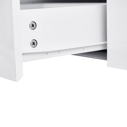 Hochglanz Sideboard, Kommoden,Highboard, Schubladenkommoden mit 4 Schubladen2 Türen und höhenverstellbaren Regalböden, weiß