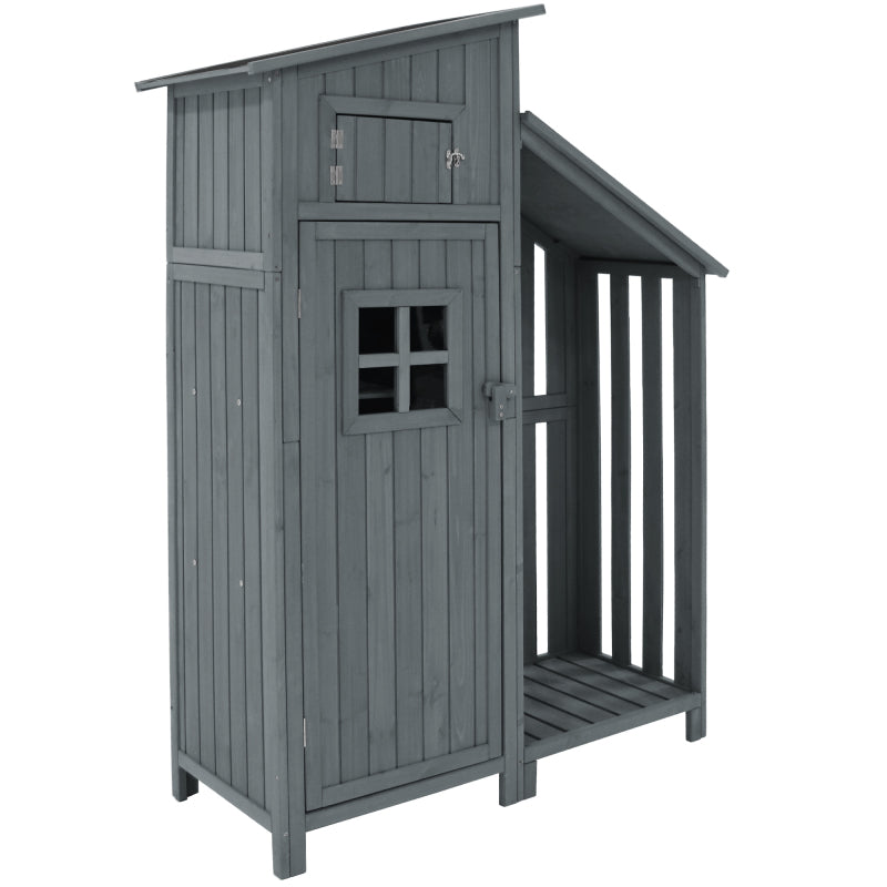 Gerätehaus Gartenschrank Geräteschuppen Geräteschrank, BxT: 124x46 cm,BxTxH:124x46x174cm, auch für kleine Gärten geeignet,Grau, (Holzhütte, 1 St., Gartenhaus)