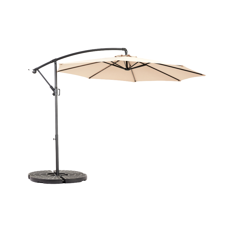 14.8 Ft Double Sided Outdoor Umbrella Rectangular Large with Crank(khaki)(No Base)