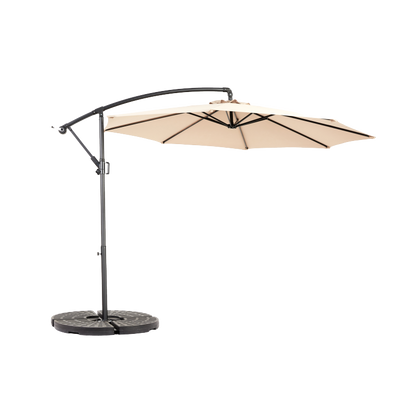 14.8 Ft Double Sided Outdoor Umbrella Rectangular Large with Crank(khaki)(No Base)