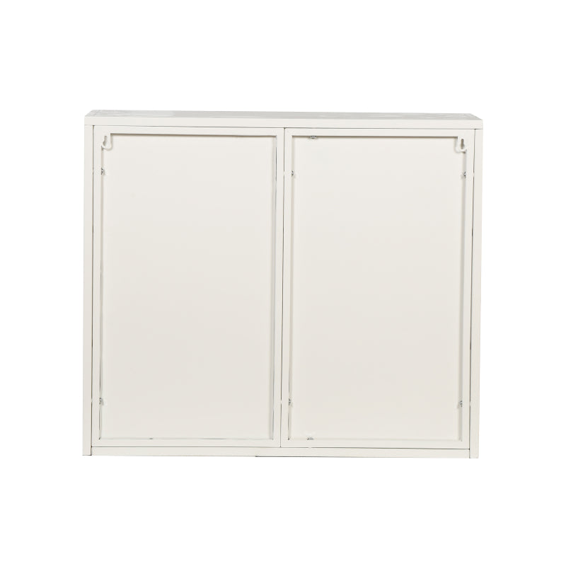 70CM Glastüren Moderner zweitüriger Wandschrank mit dreistufiger Lagerung für Eingangsbereich Wohnzimmer Badezimmer Esszimmer(White)
