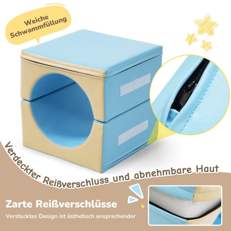 Erlebe Abenteuer mit den Riesigen, Bunten 6-in-1 Schaumstoff-Bausteinen: Kreatives Spielen, Krabbeln durch Bögen und Rutschen