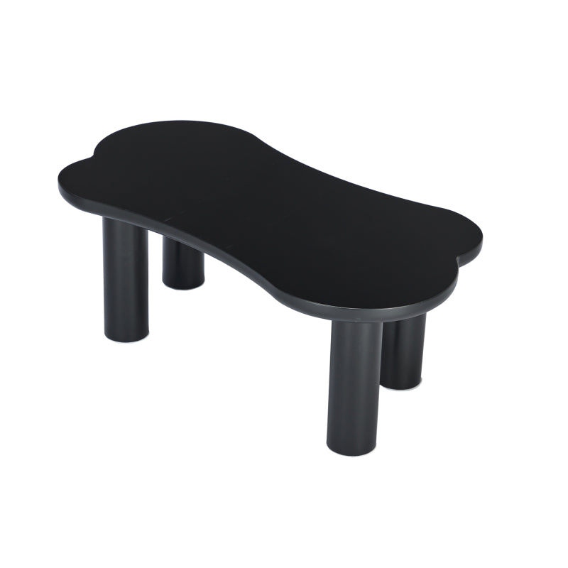 Unregelmäßiger Couchtisch in Knochenform mit 2 kleinen Bänken, großer Couchtisch L 113 cm, B 58 cm, H 40,5 cm, Tischplatte aus MDF und Beine aus PVC mit Filzboden, unregelmäßiger Couchtisch
