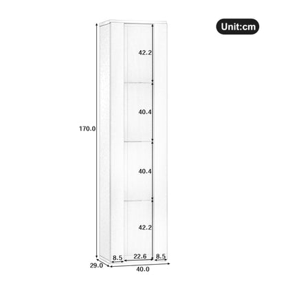 multifunktionale Vitrine, Glastrennwand, LED-Farbwechsel Licht, schlichtes Design, weiß