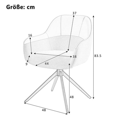 2 Drehbare Essstühle mit Kunstleder-Stoff-Kombination, hoch gepolstert, mit höhenverstellbaren Füßen, beige, perfekt für Küche und Esszimmer (Beige)