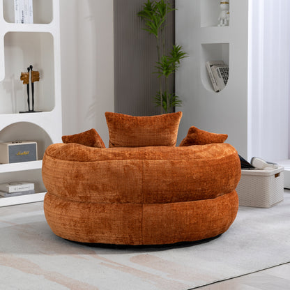 Lazy Sofa Durable Komfort Lounger hohen Rücken Sitzsack Stuhl Couch mit drei Kissen für Erwachsene und Kinder, Indoor & Outdoor, Single Gaming Sofa Stuhl für Schlafzimmer, Büro (Orange Chenille)