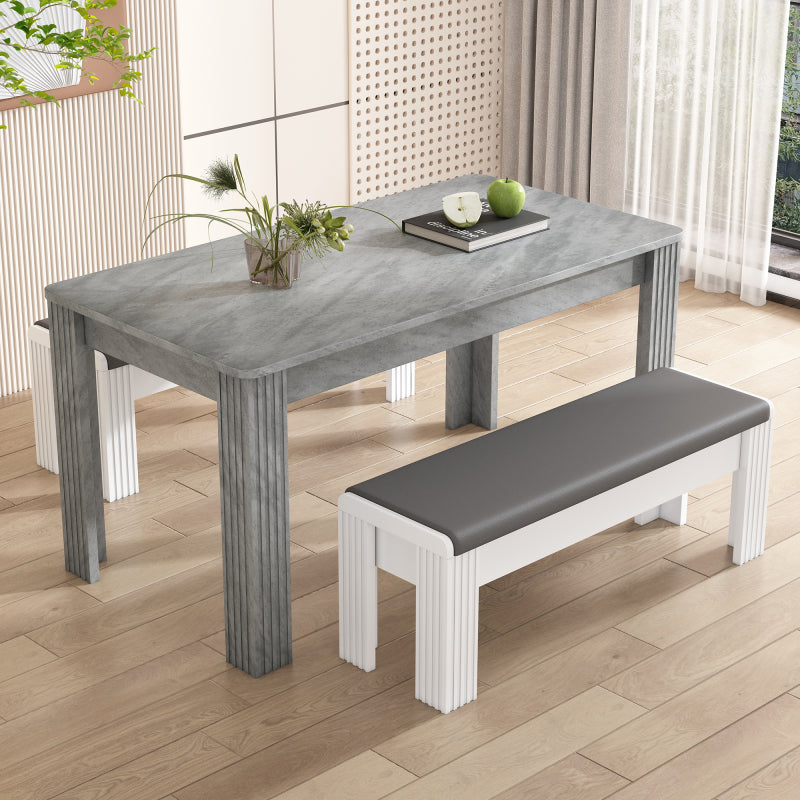 Modern einfacher Esstisch, Robuster Esstisch, Tisch mit vier Beinen, Beton-Optik