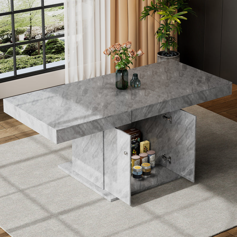 Ausziehbarer Esstisch, L140/180*W80*H76cm, Betonoptik