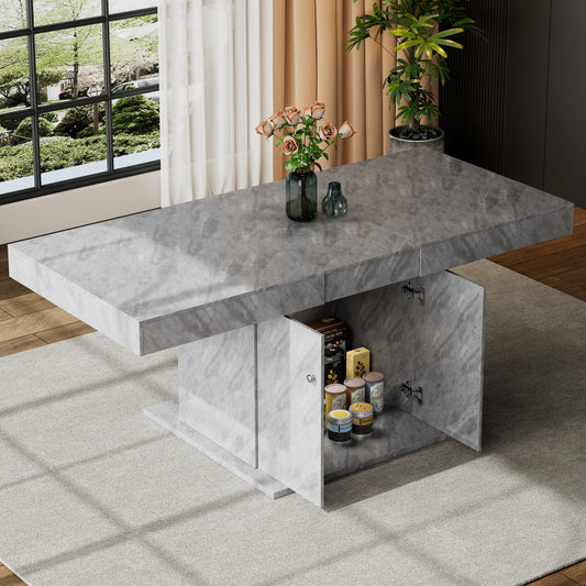 Ausziehbarer Esstisch, L140/180*W80*H76cm, Betonoptik