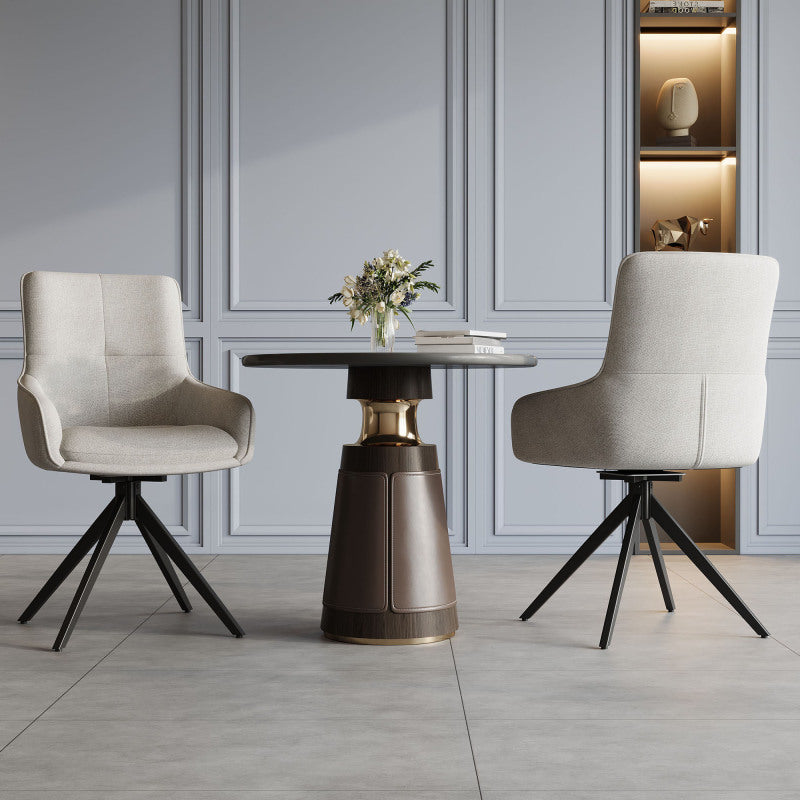 2 Drehbare Stühle nach Anthropometrie, perfekt für Küche und Esszimmer, Grau