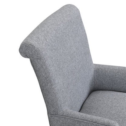 Esszimmerstuhl aus Leinen, 2er-Set, Küchenstuhl, Wohnzimmer-Loungesessel, Grau