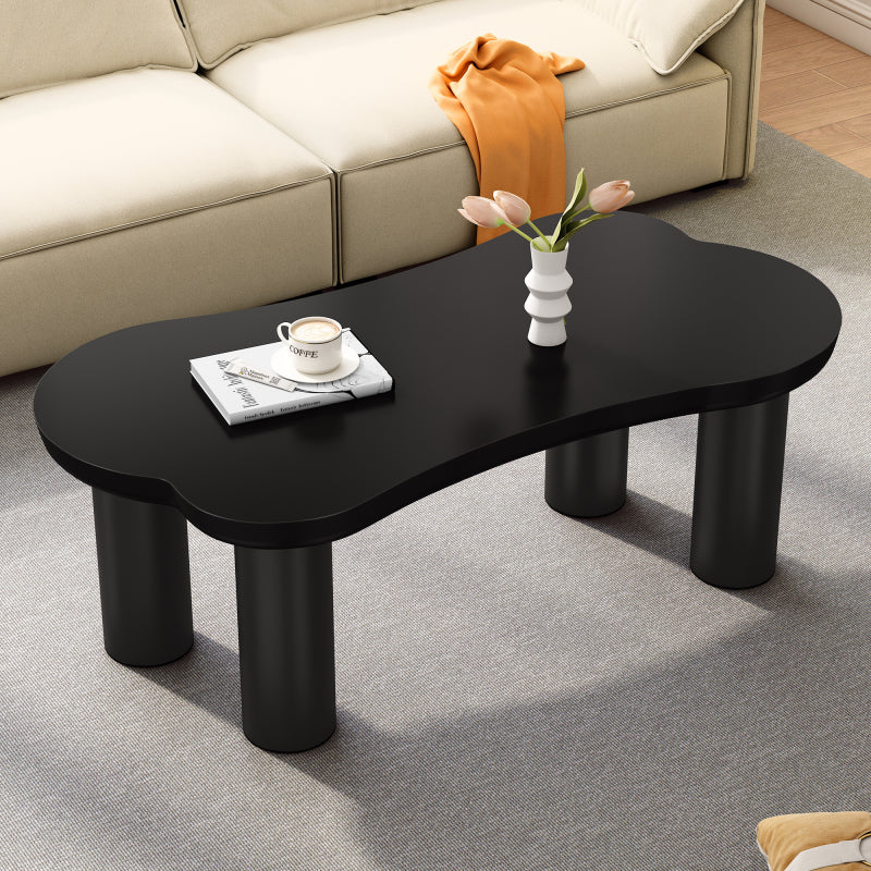 Unregelmäßiger Couchtisch in Knochenform mit 2 kleinen Bänken, großer Couchtisch L 113 cm, B 58 cm, H 40,5 cm, Tischplatte aus MDF und Beine aus PVC mit Filzboden, unregelmäßiger Couchtisch