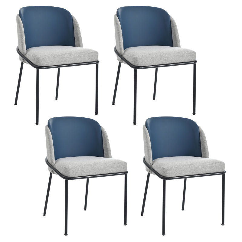 2 St Moderner Stuhl, Ideal für Wohnzimmer, Offene Bürofläche, Esszimmer, Grau+Marine