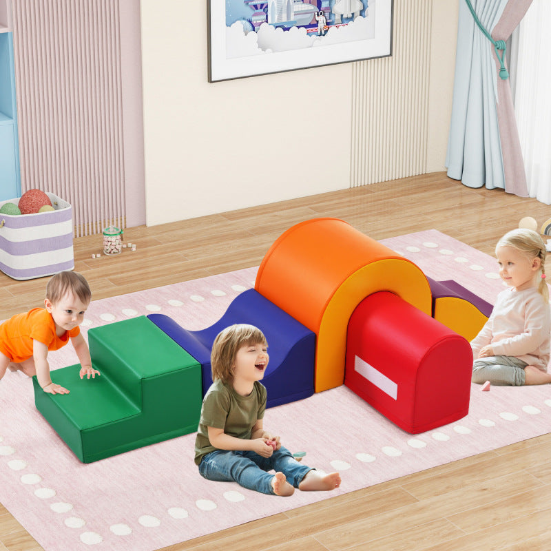 5-in-1 Riesige Bunte Weiche Schaumstoff-Bausteine für Kinder – Perfekt für Kreatives Spielen, Klettern, Kriechen und Motorikförderun