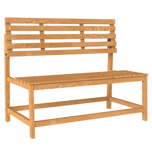 2-Sitzer Gartenbank Holz, wetterfest Sitzbank, Parkbank 240 kg belastbar, Holzbank für Balkon Terrasse, Garten, 110x61x89cm, Teak