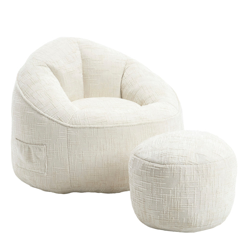 Sitzsack Sofa Stuhl für Erwachsene mit Fußstütze, Beige