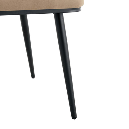 Esszimmerstuhl 2er Set Samt, Schwarz-Metallbeine, Modern Luxus, Camel