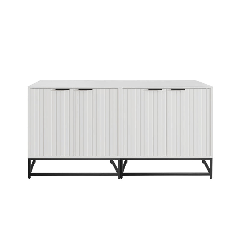 Moderne Sideboard Kommode mit 2 Türen in Vakuum-Formgebung, Standschrank Lagerung Schrank mit Metallgriffen und Rahmenbeinen, geeignet für Wohnzimmer, Flur und Esszimmer