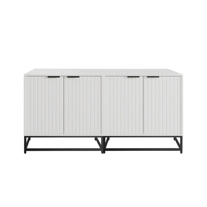 Moderne Sideboard Kommode mit 2 Türen in Vakuum-Formgebung, Standschrank Lagerung Schrank mit Metallgriffen und Rahmenbeinen, geeignet für Wohnzimmer, Flur und Esszimmer