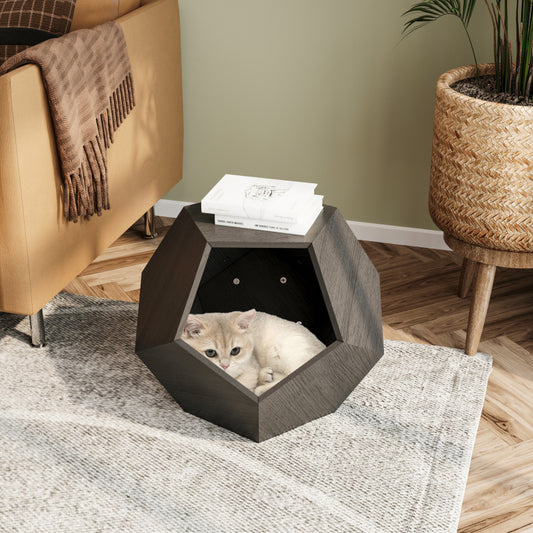 66CM Modern Pet Furniture Cat Carrier, Sofa Side Table, Planter MDF Multifunctional Furniture, Black Brown
