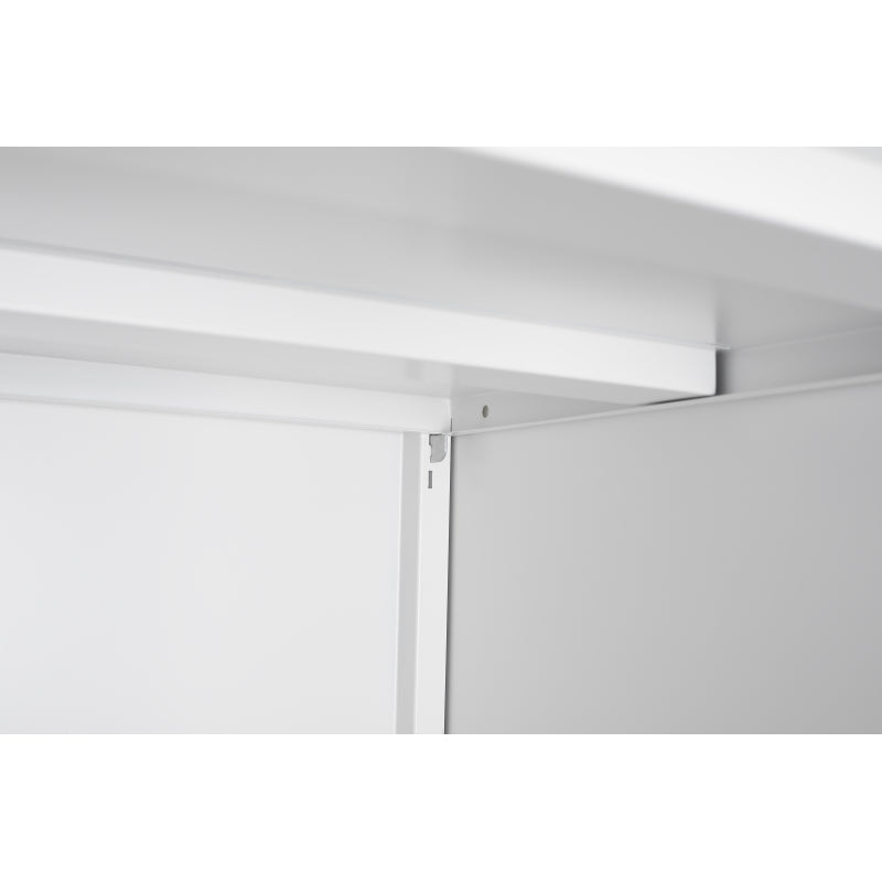 Metal Printer Stand with Storage Mobile Printer Tables for Small Spaces with Door Adjustable Shelf File Cabinet on Wheels for Home Office (White)
